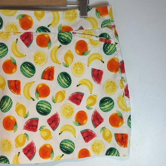 ATTYRE Women's Skort Skirt Fruit Watermelon Banana Lemon Orange size 14 - Picture 3 of 7